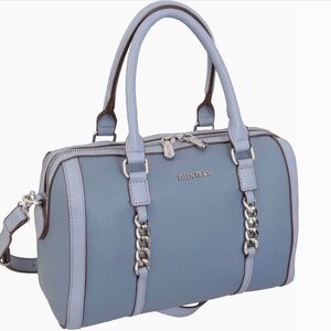 Ellen Tracy Pebble Grain Chain Barrel Crossbody